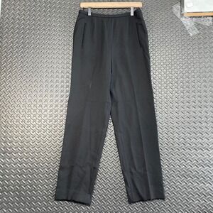 Bernard Zins Paris Black Side Zipper Button Up Dress Pants‎ Women's Size 10